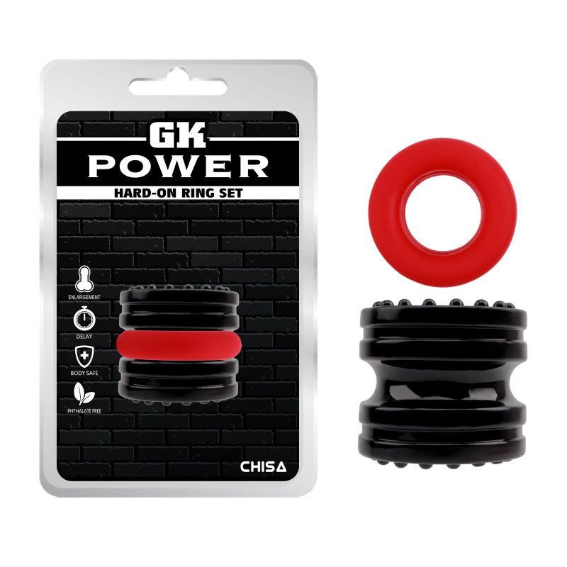 GK Power Hard on 2 Pc Ring Set (Black - One Size)