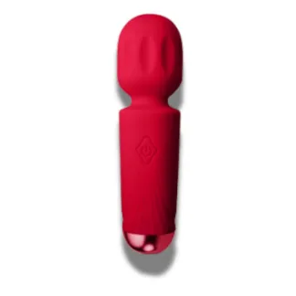 Rocks Off Rechargeable 16 Mode Silicone Mini Wand Azalea Red