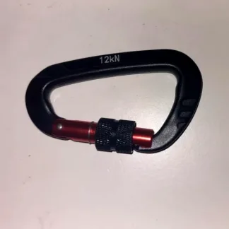 Aluminium Carabiners 25Kn - Black/Red (Oval Shape)