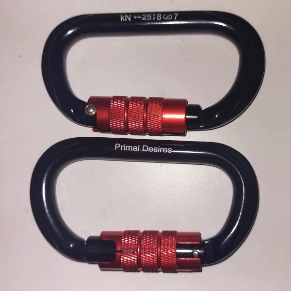 Carabiner 25kN - Pair (Black-Red)