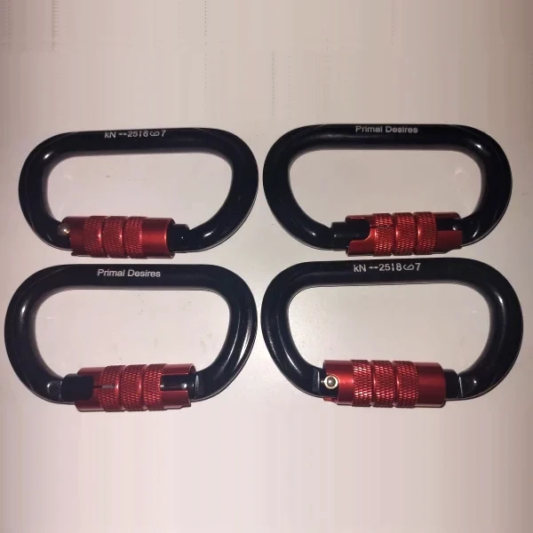 Carabiner 25kN - Set of 4 (Black-Red)