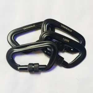 Aluminium Carabiners 12Kn - Black (Small)