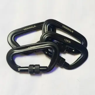 Aluminium Carabiners 12Kn - Black (Small) Aluminium Carabiners 12Kn - Black (Small)