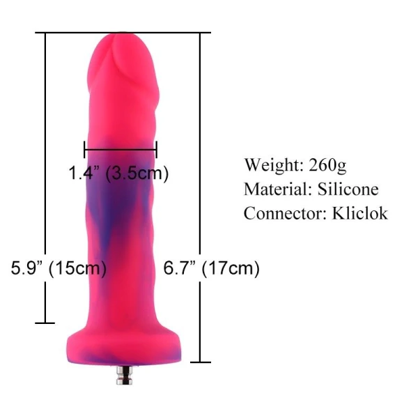 HiSmith - 7 Inch Smooth Silicone Anal Dildo with KlicLok