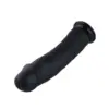 HiSmith - 11.4in Black Curved Kliclok Silicone Dildo