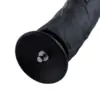HiSmith - 11.4in Black Curved Kliclok Silicone Dildo