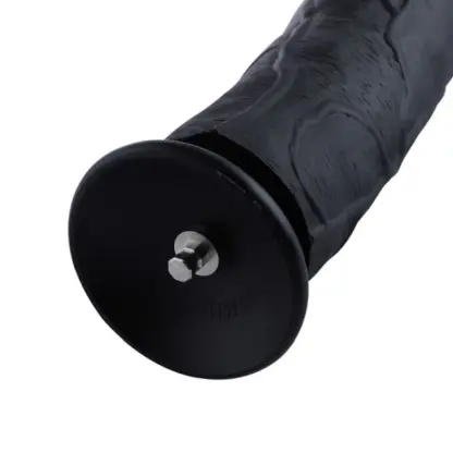 HiSmith - 11.4in Black Curved Kliclok Silicone Dildo