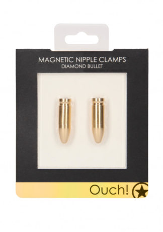 Magnetic Nipple Clamps - Diamond Bullet - Gold