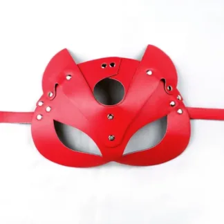 Primal Desires Masquerade Cat Mask (Red)