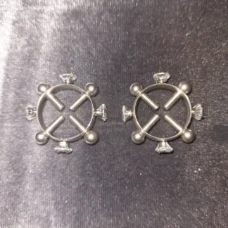 Primal Desires Silver Star Metal Screw-in Nipple Clamps (pair)