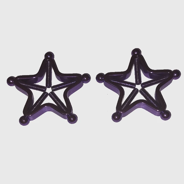 Primal Desires Screw In Star Nipple Clamps - Neon Purple (Large)