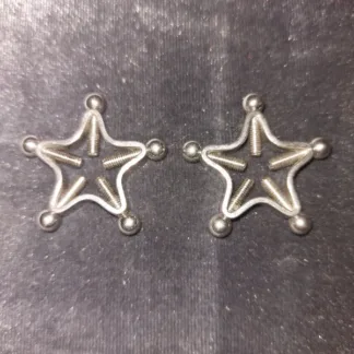 Primal Desires Silver Star Metal Screw-in Nipple Clamps (pair)