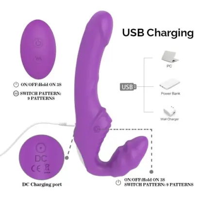 Primal Desires Dual Ended Rechargeable Vibrator (purple) - USB Charging